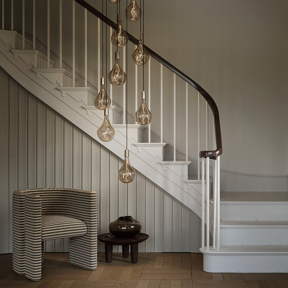 Tala Nine Pendant Brass with Voronoi II, White & Brass Canopy – from Amos Lighting + Home