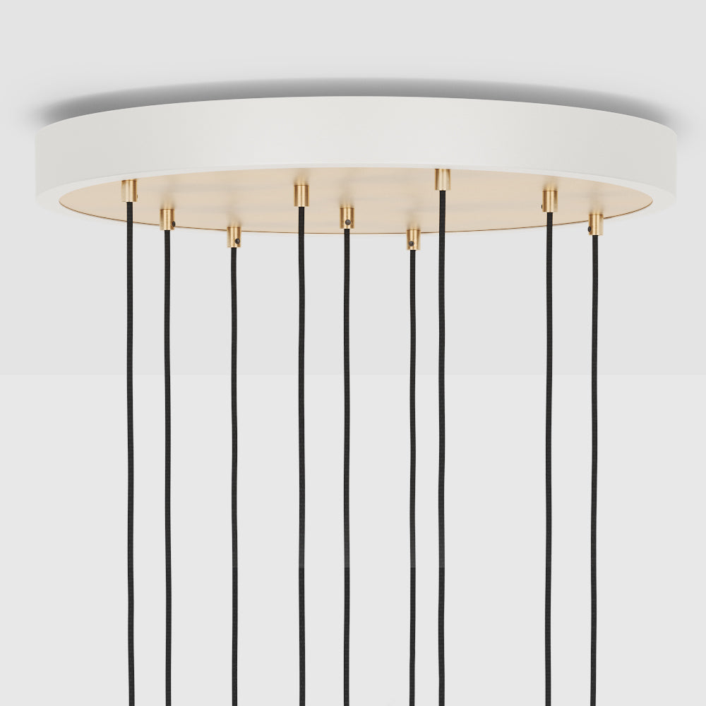 Tala Nine Pendant Brass with Voronoi II, White & Brass Canopy – from Amos Lighting + Home