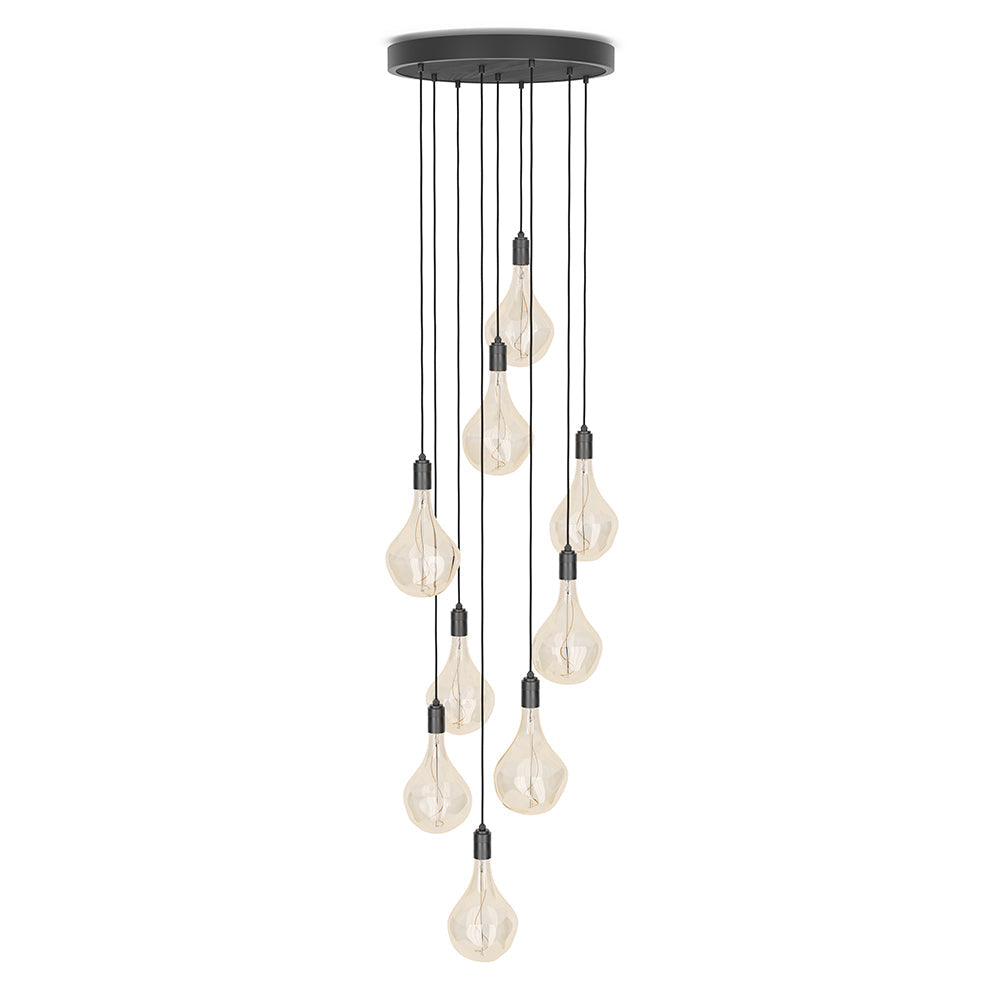 Tala Nine Pendant Graphite with Voronoi II Black Canopy – from Amos Lighting + Home