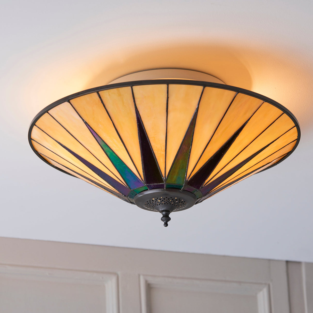 Tiffany Dark Star Large Flush Ceiling Light – from Amos Lighting + Home