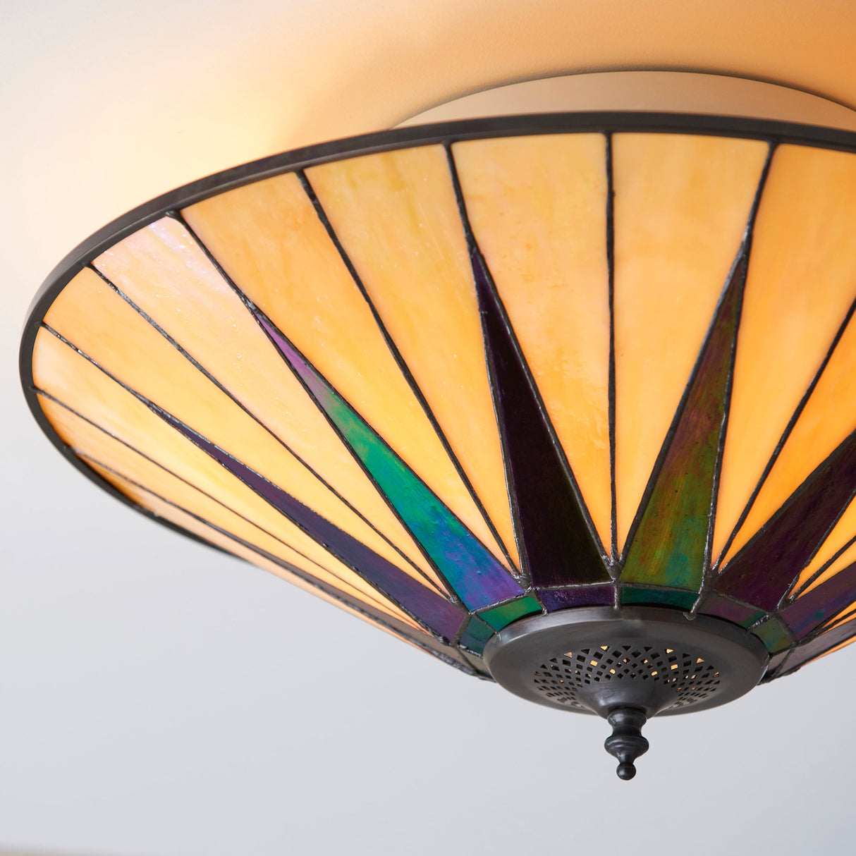 Tiffany Dark Star Large Flush Ceiling Light – from Amos Lighting + Home