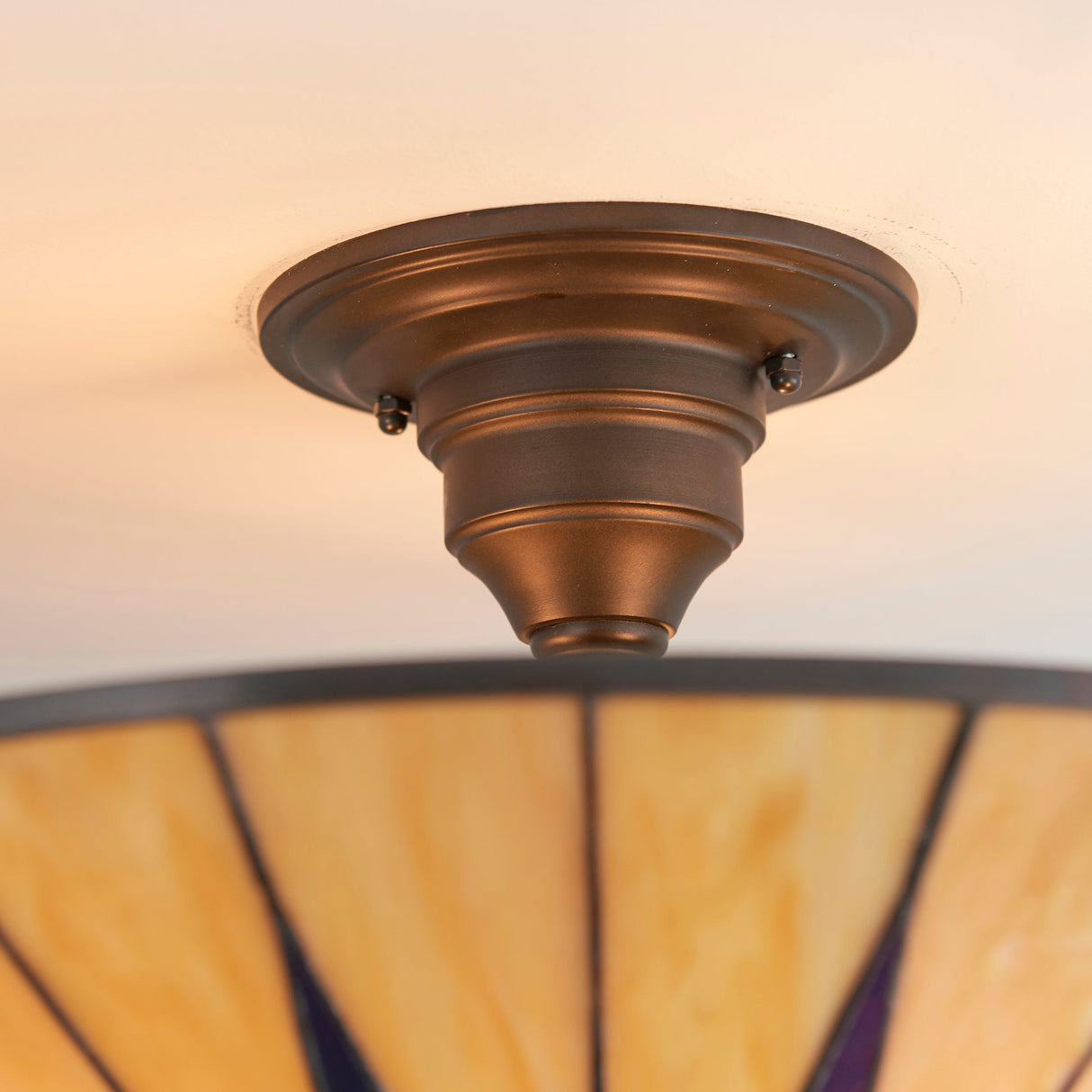 Tiffany Dark Star Semi flush Ceiling Light – from Amos Lighting + Home