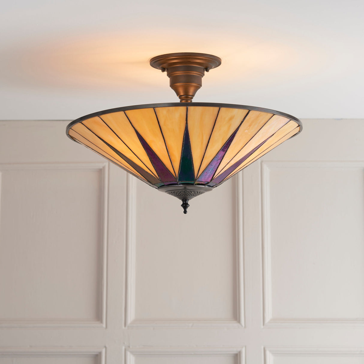 Tiffany Dark Star Semi flush Ceiling Light – from Amos Lighting + Home