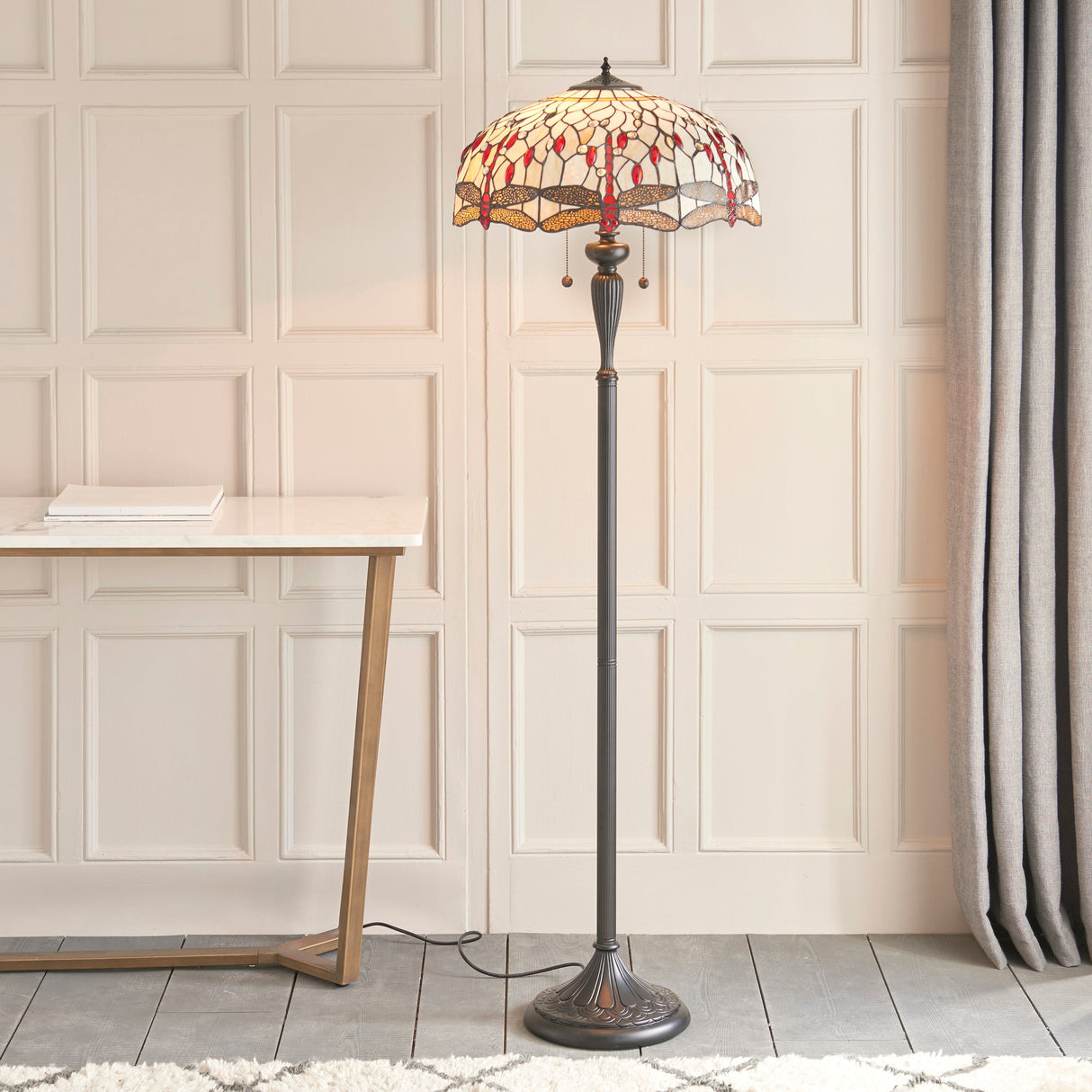 Tiffany Dragonfly Beige Floor Lamp – from Amos Lighting + Home