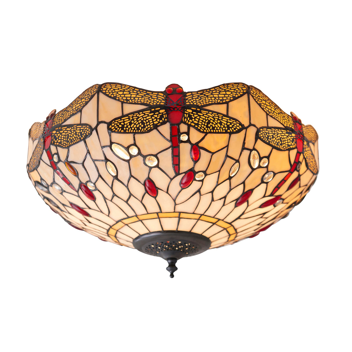 Tiffany Dragonfly Beige Flush Ceiling Light – from Amos Lighting + Home