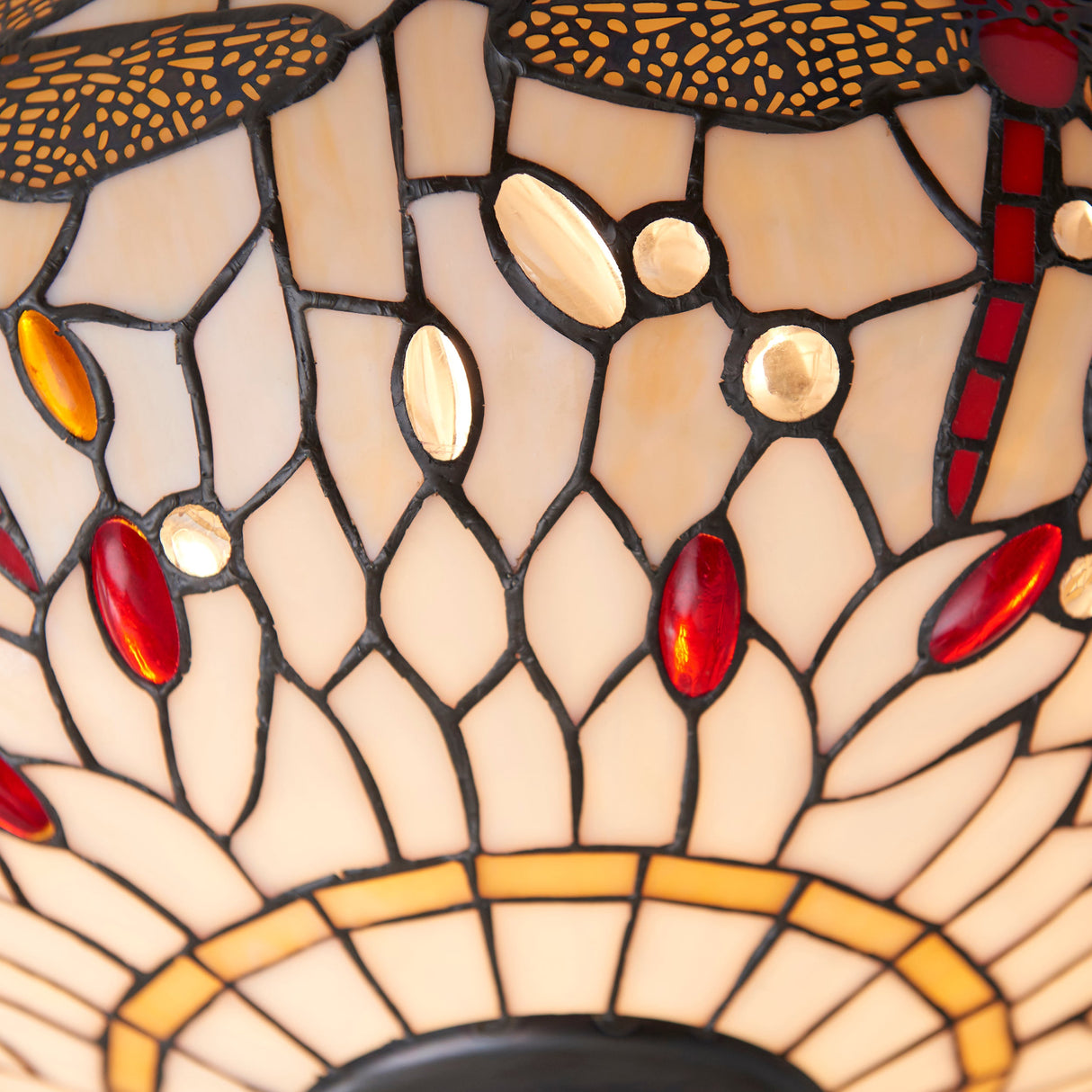 Tiffany Dragonfly Beige Flush Ceiling Light – from Amos Lighting + Home