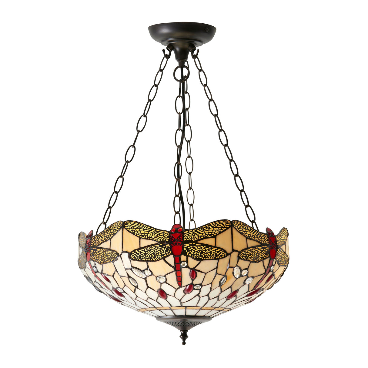 Tiffany Dragonfly Beige Inverted Pendant – from Amos Lighting + Home