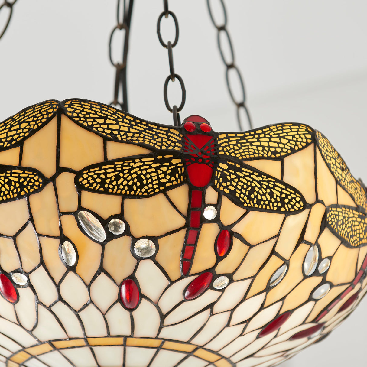 Tiffany Dragonfly Beige Inverted Pendant – from Amos Lighting + Home
