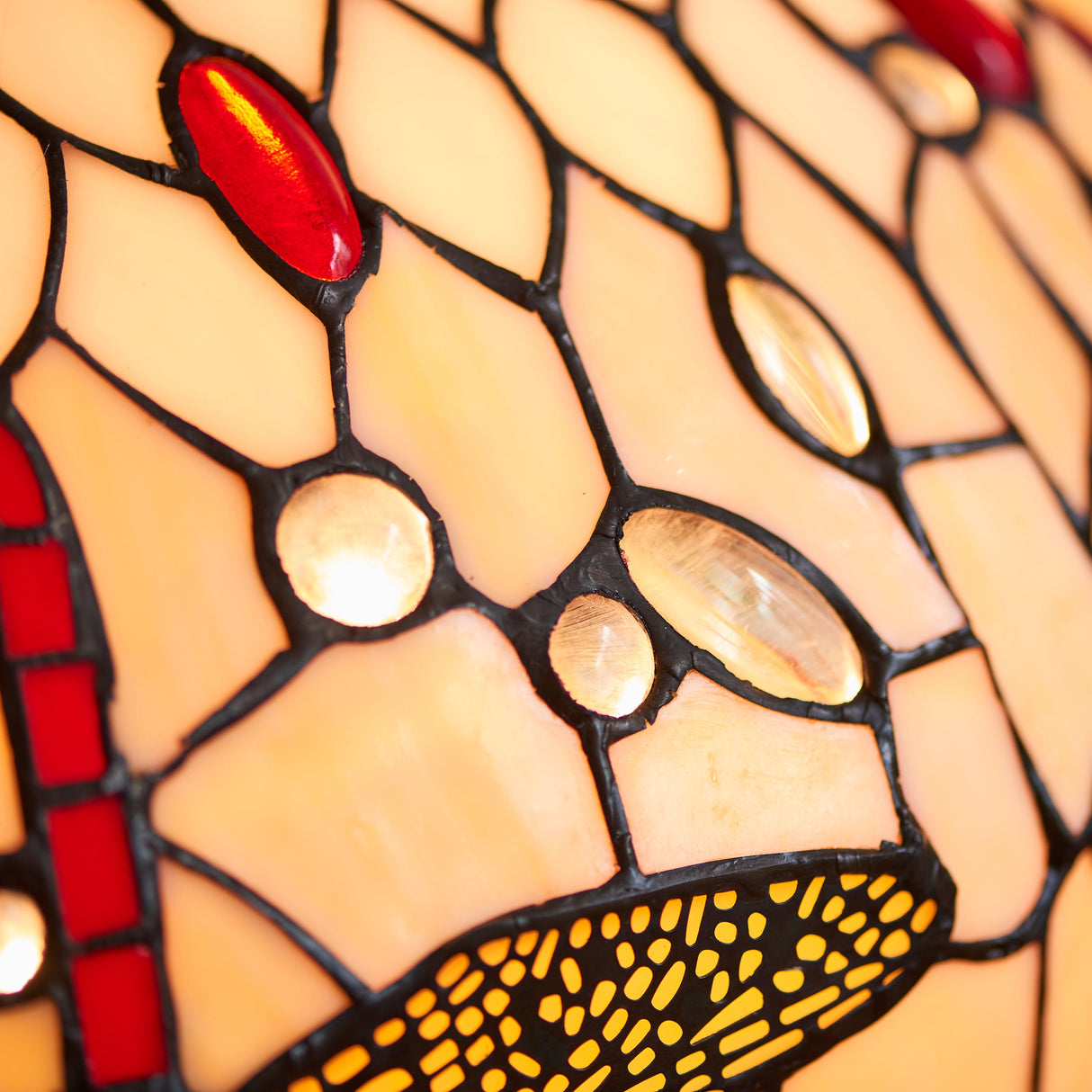 Tiffany Dragonfly Beige Medium Table Lamp – from Amos Lighting + Home