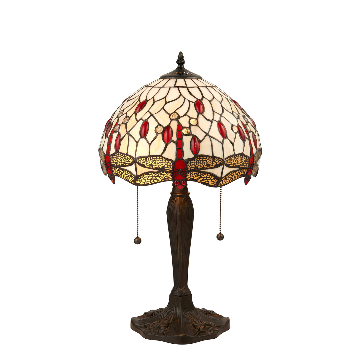 Tiffany Dragonfly Beige Small Table Lamp – from Amos Lighting + Home