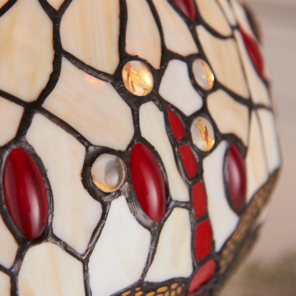 Tiffany Dragonfly Beige Small Table Lamp – from Amos Lighting + Home