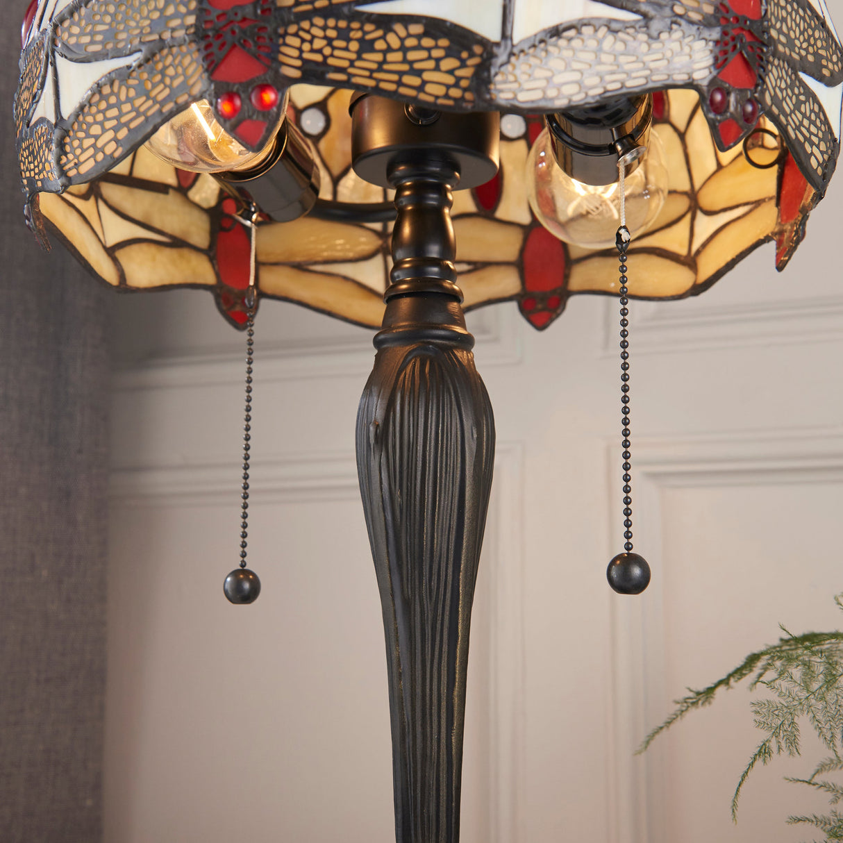 Tiffany Dragonfly Beige Small Table Lamp – from Amos Lighting + Home