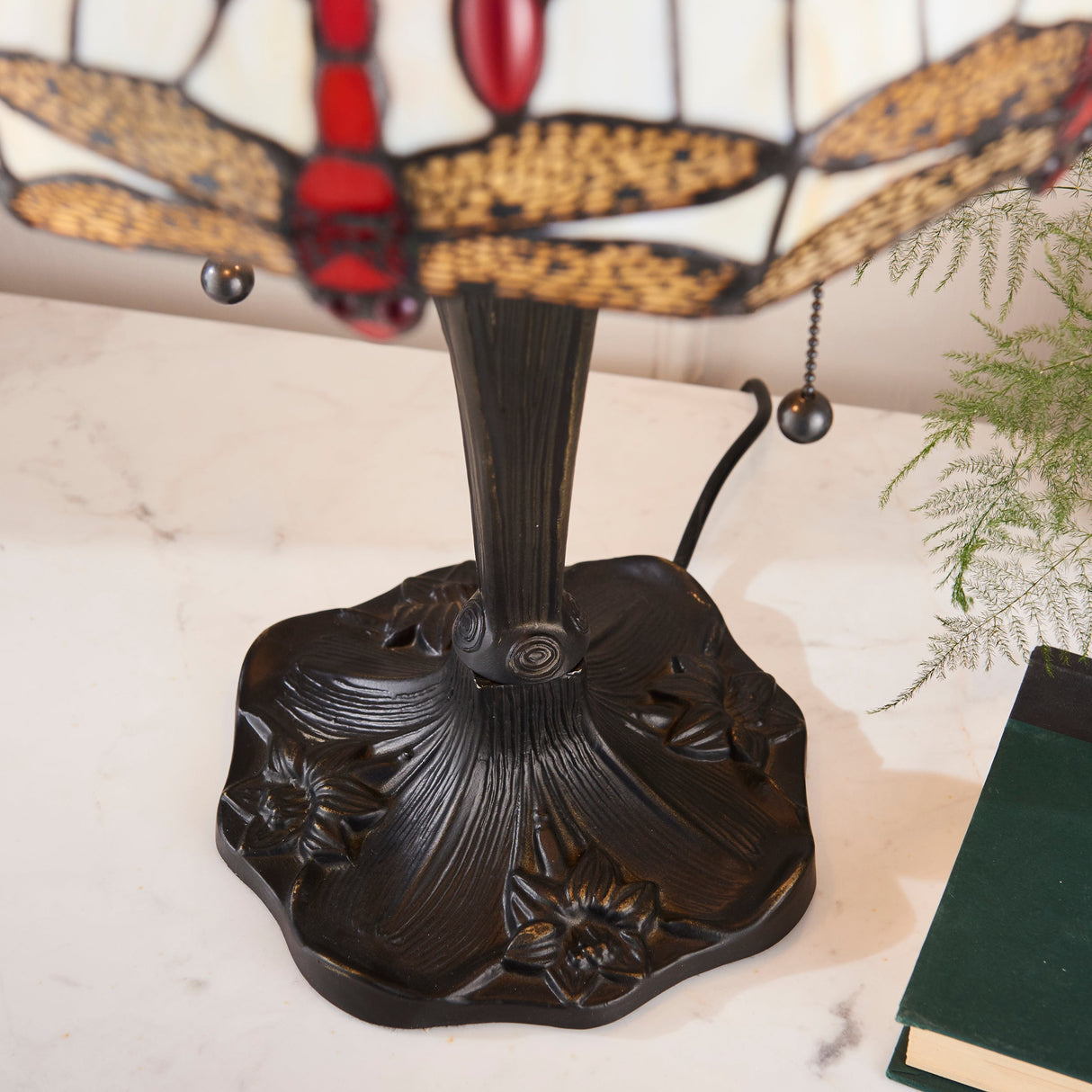 Tiffany Dragonfly Beige Small Table Lamp – from Amos Lighting + Home