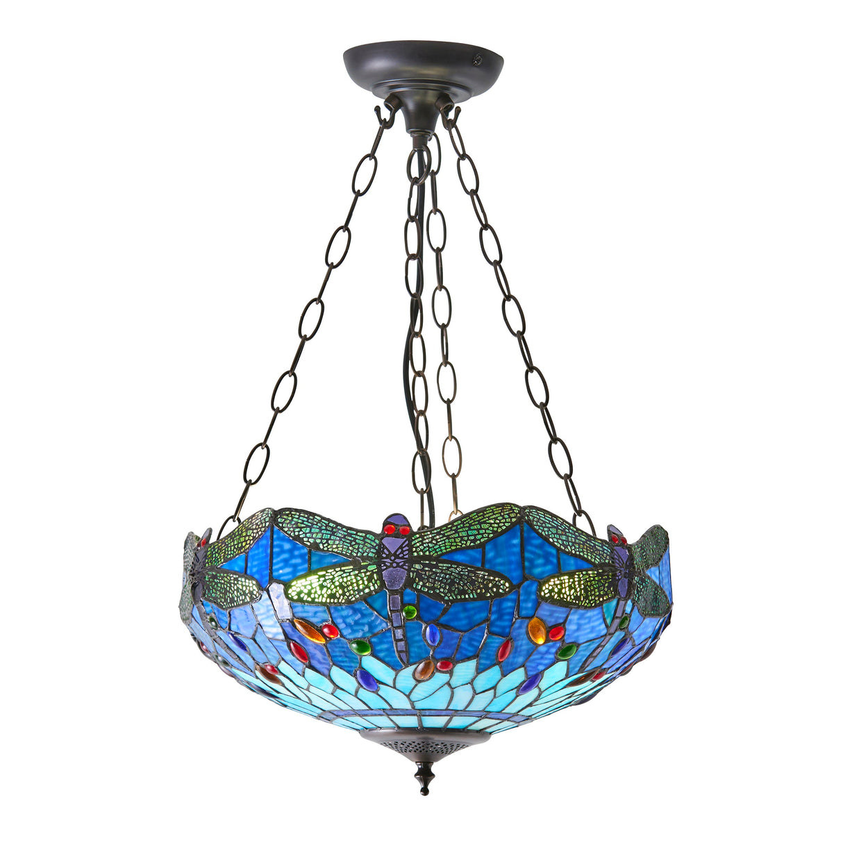Tiffany Dragonfly Blue Medium Inverted Pendant – from Amos Lighting + Home