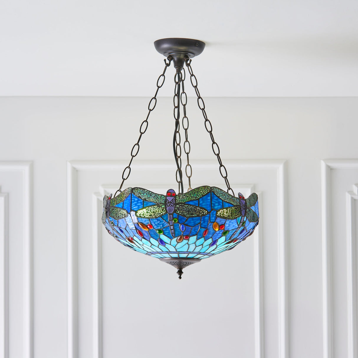 Tiffany Dragonfly Blue Medium Inverted Pendant – from Amos Lighting + Home