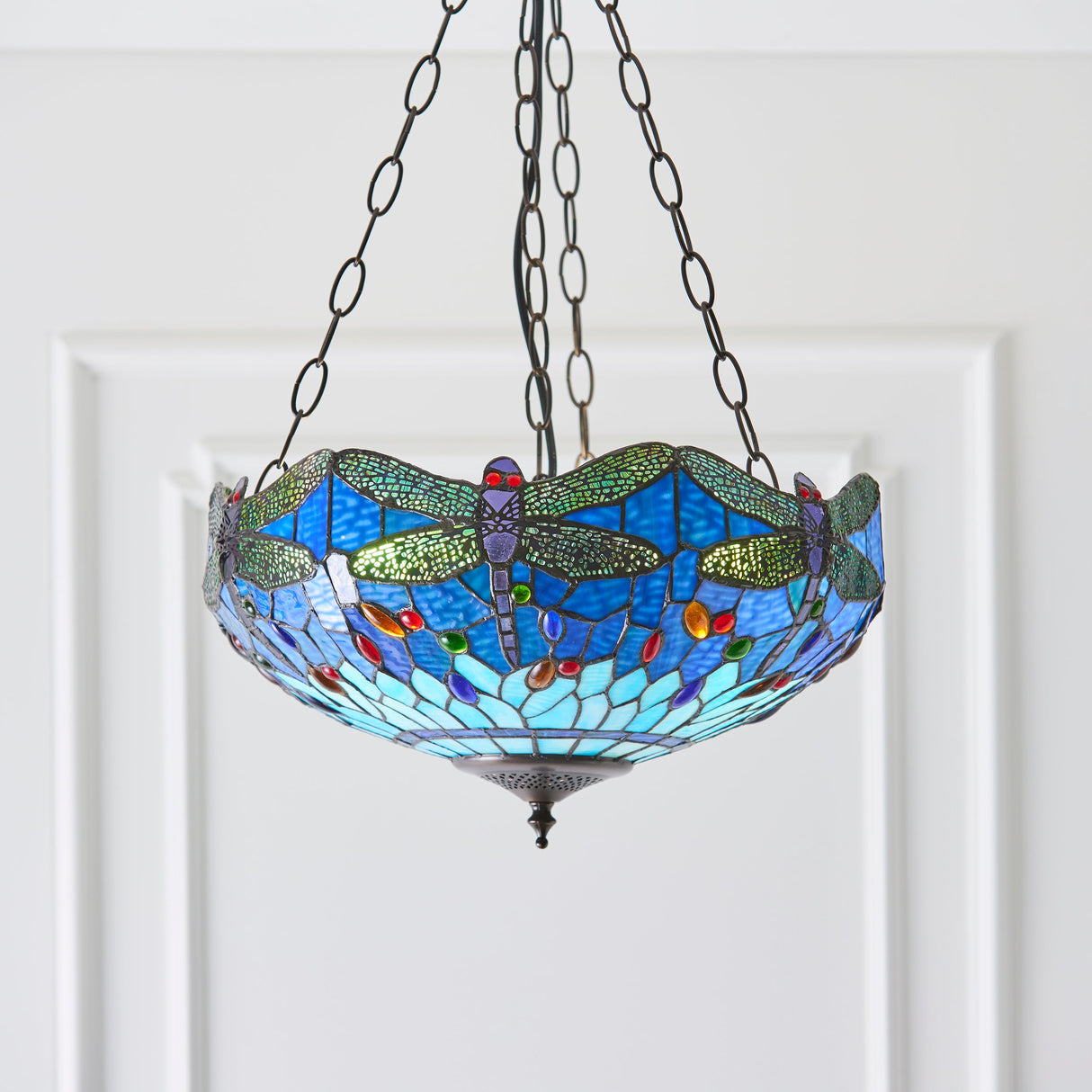 Tiffany Dragonfly Blue Medium Inverted Pendant – from Amos Lighting + Home