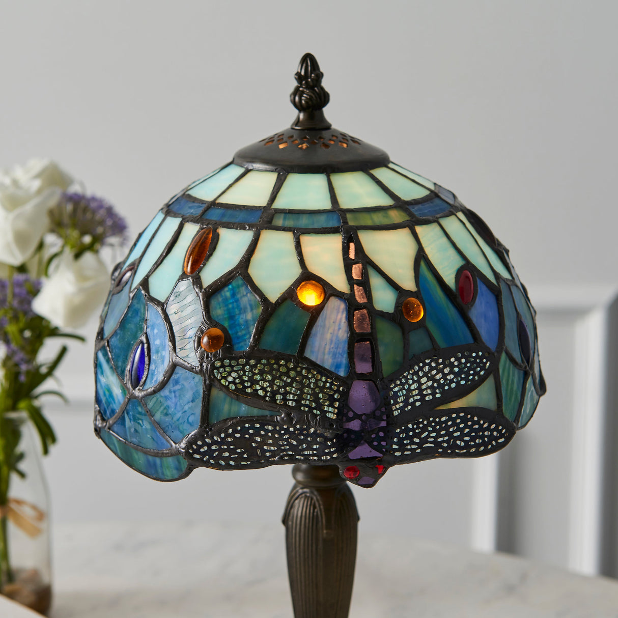 Tiffany Dragonfly Blue Mini Table Lamp – from Amos Lighting + Home