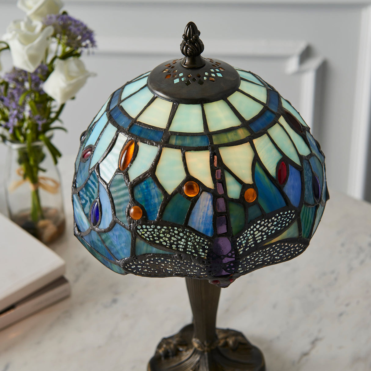 Tiffany Dragonfly Blue Mini Table Lamp – from Amos Lighting + Home