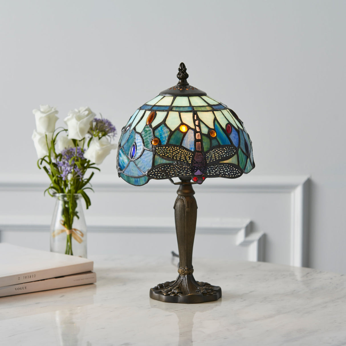 Tiffany Dragonfly Blue Mini Table Lamp – from Amos Lighting + Home