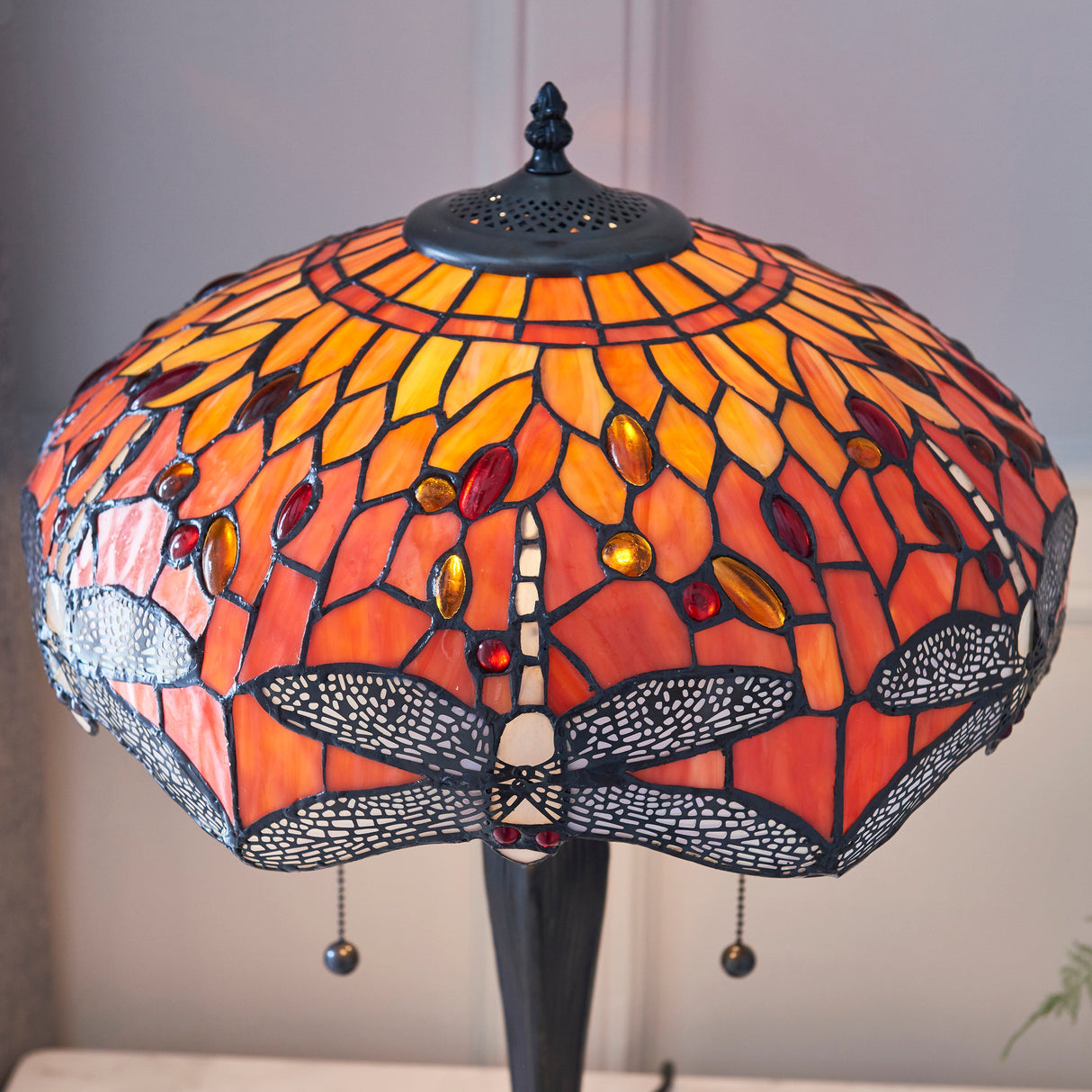 Tiffany Dragonfly Flame Medium Table Lamp – from Amos Lighting + Home
