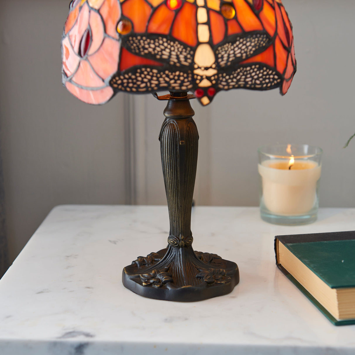 Tiffany Dragonfly Flame Mini Table Lamp – from Amos Lighting + Home