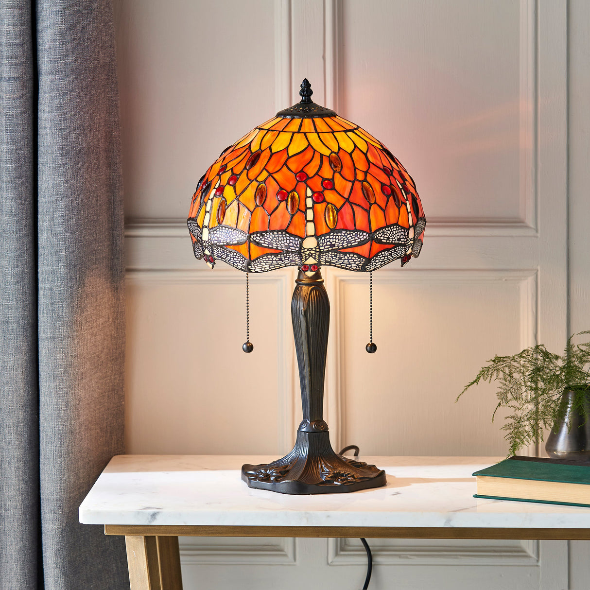 Tiffany Dragonfly Flame Small Table Lamp – from Amos Lighting + Home