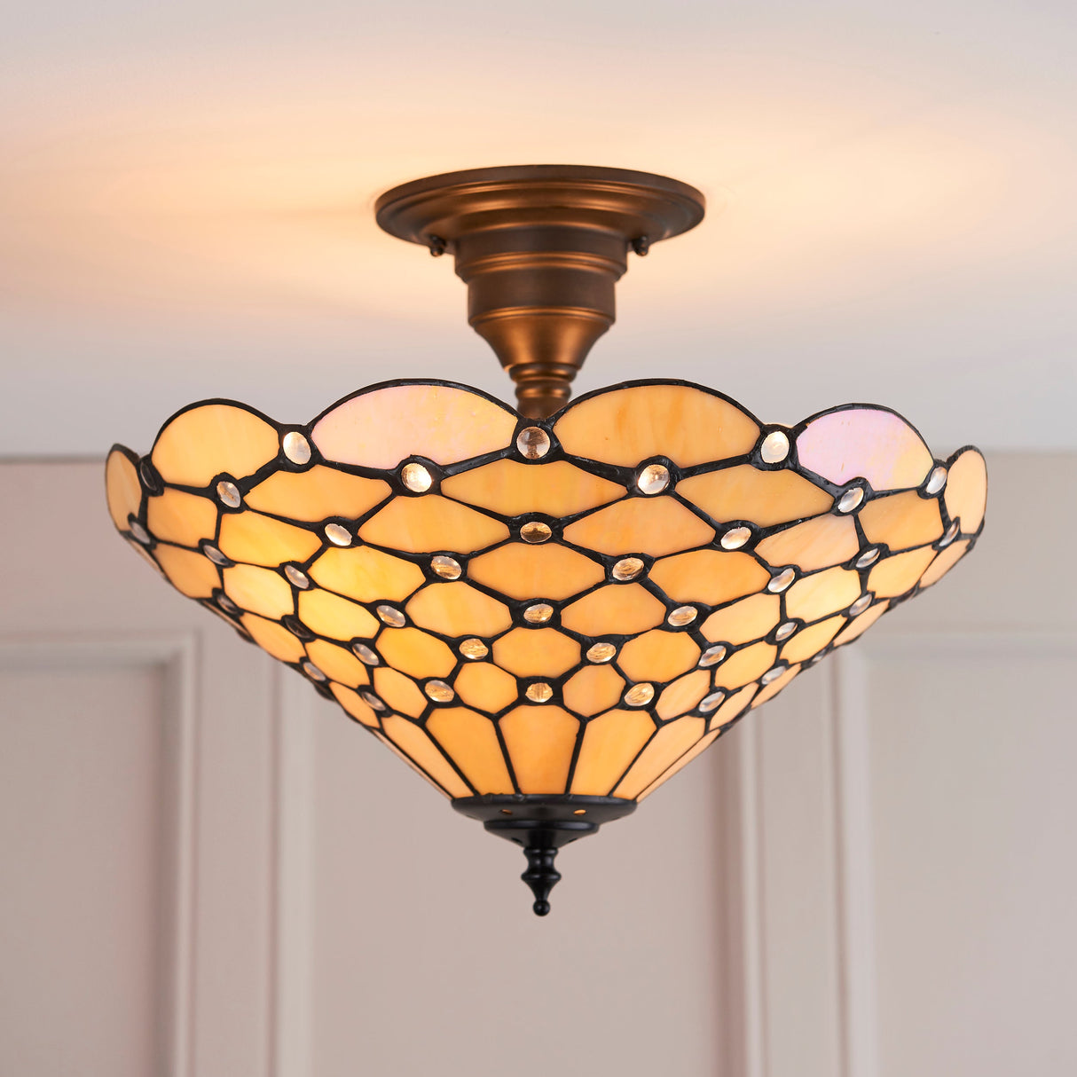 Tiffany Pearl Semi flush Ceiling Light – from Amos Lighting + Home