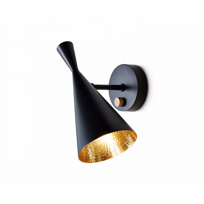 Tom Dixon Beat Wall Light Powder Coat Black with Brass – from Amos Lighting + Home