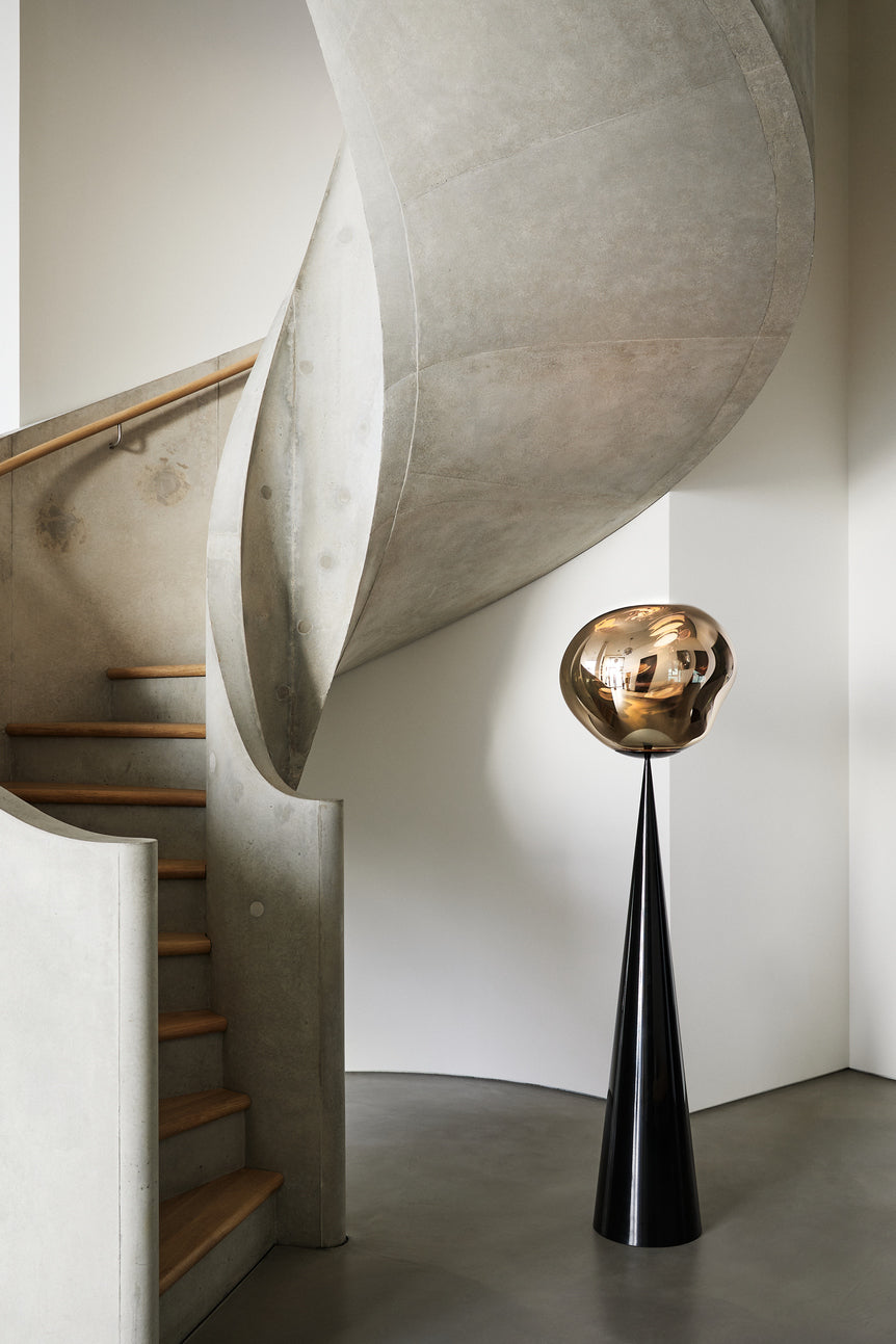 Tom Dixon Melt Cone Fat LED Floor Lamp Gold – from Amos Lighting + Home