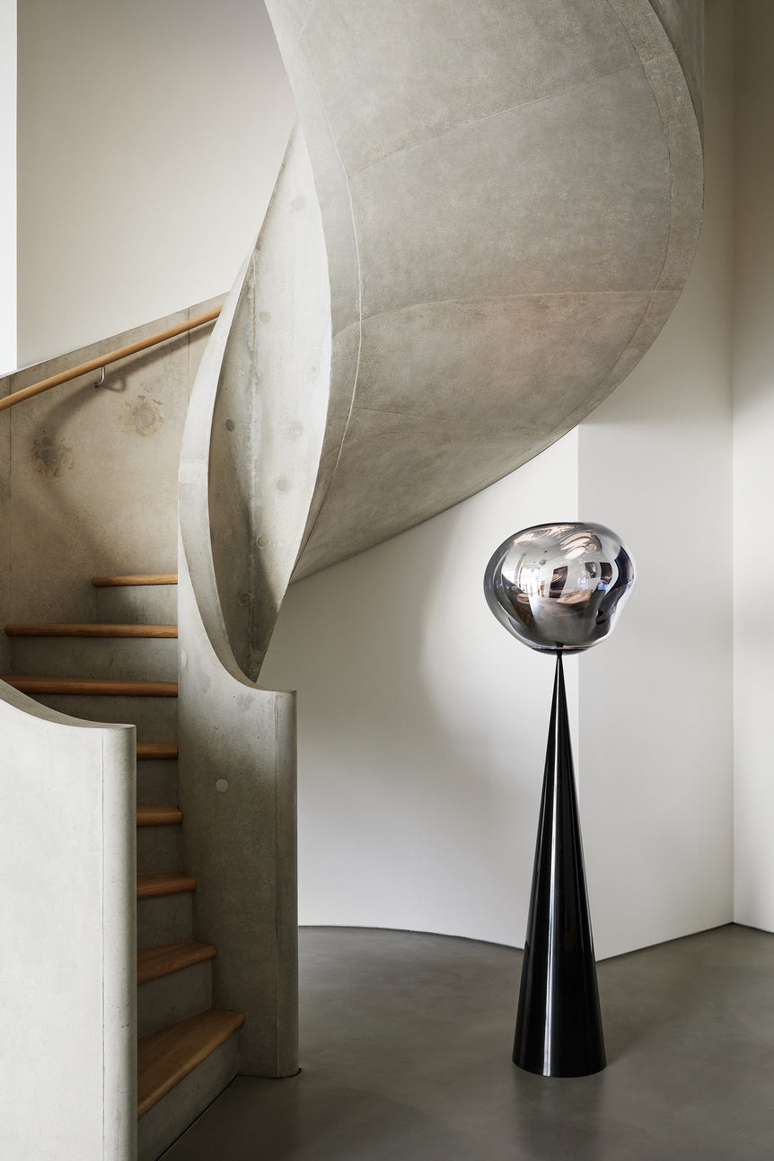 Tom Dixon Melt Cone Fat LED Floor Lamp Silver – from Amos Lighting + Home