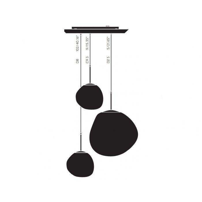 Tom Dixon Melt LED Trio Cluster Smoke – from Amos Lighting + Home