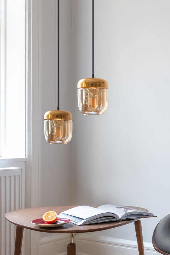 Umage Acorn Amber Glass & Brass – from Amos Lighting + Home
