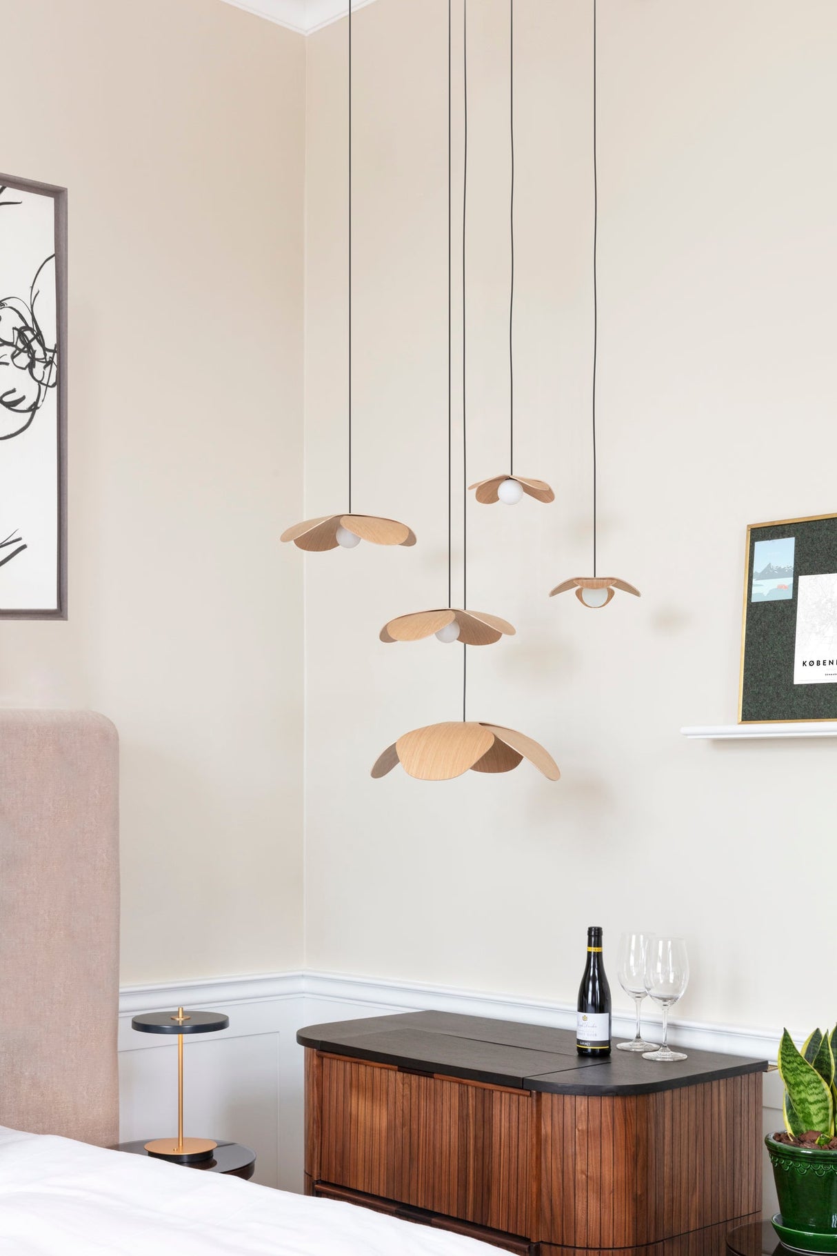 Umage Forget Me Not Wood Cluster 5 Pendant, Oak – from Amos Lighting + Home