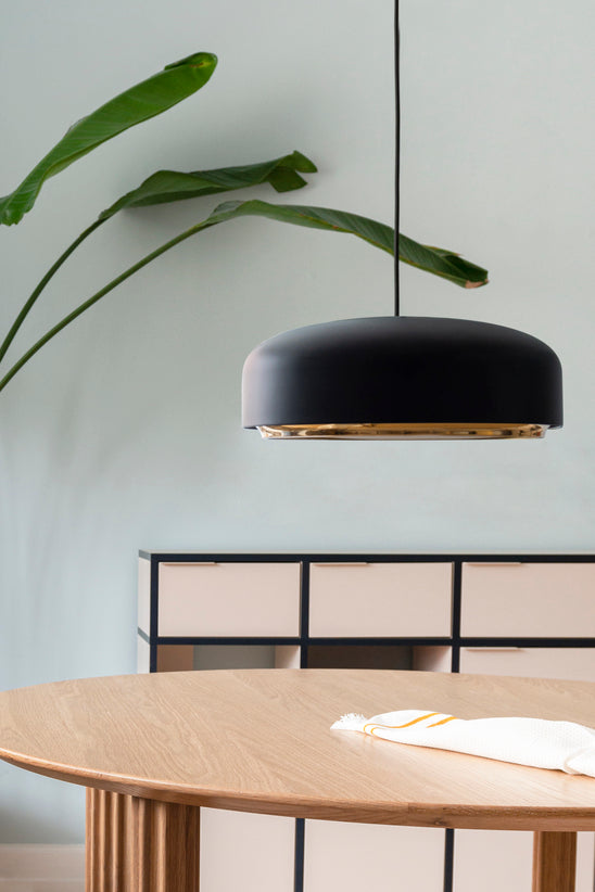 Umage Hazel Pendant Medium, Black & Brass – from Amos Lighting + Home