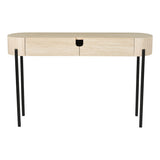 Dar Ioana Console Table Travertine Effect and Matt Black