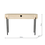 Dar Ioana Console Table Travertine Effect and Matt Black
