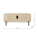 Dar Ioana Low Cabinet Travertine Effect and Matt Black