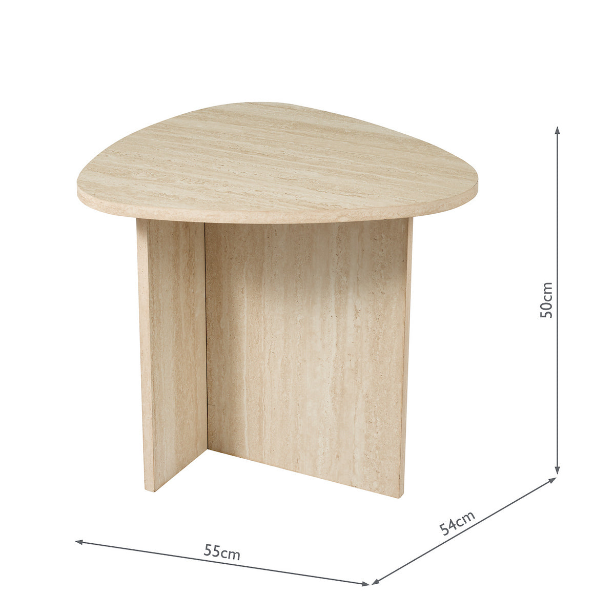 Dar Isidro Side Table Travertine Effect