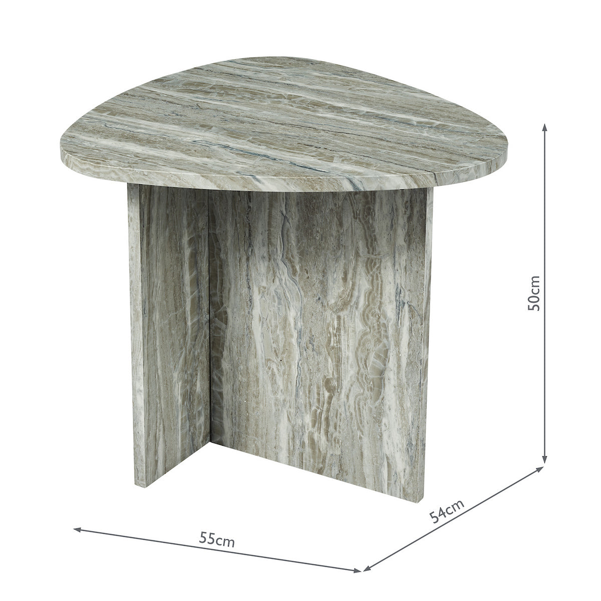 Dar Isidro Side Table Brown Stone Effect