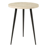 Dar Nusa Side Table Grey Marble Effect and Matt Black