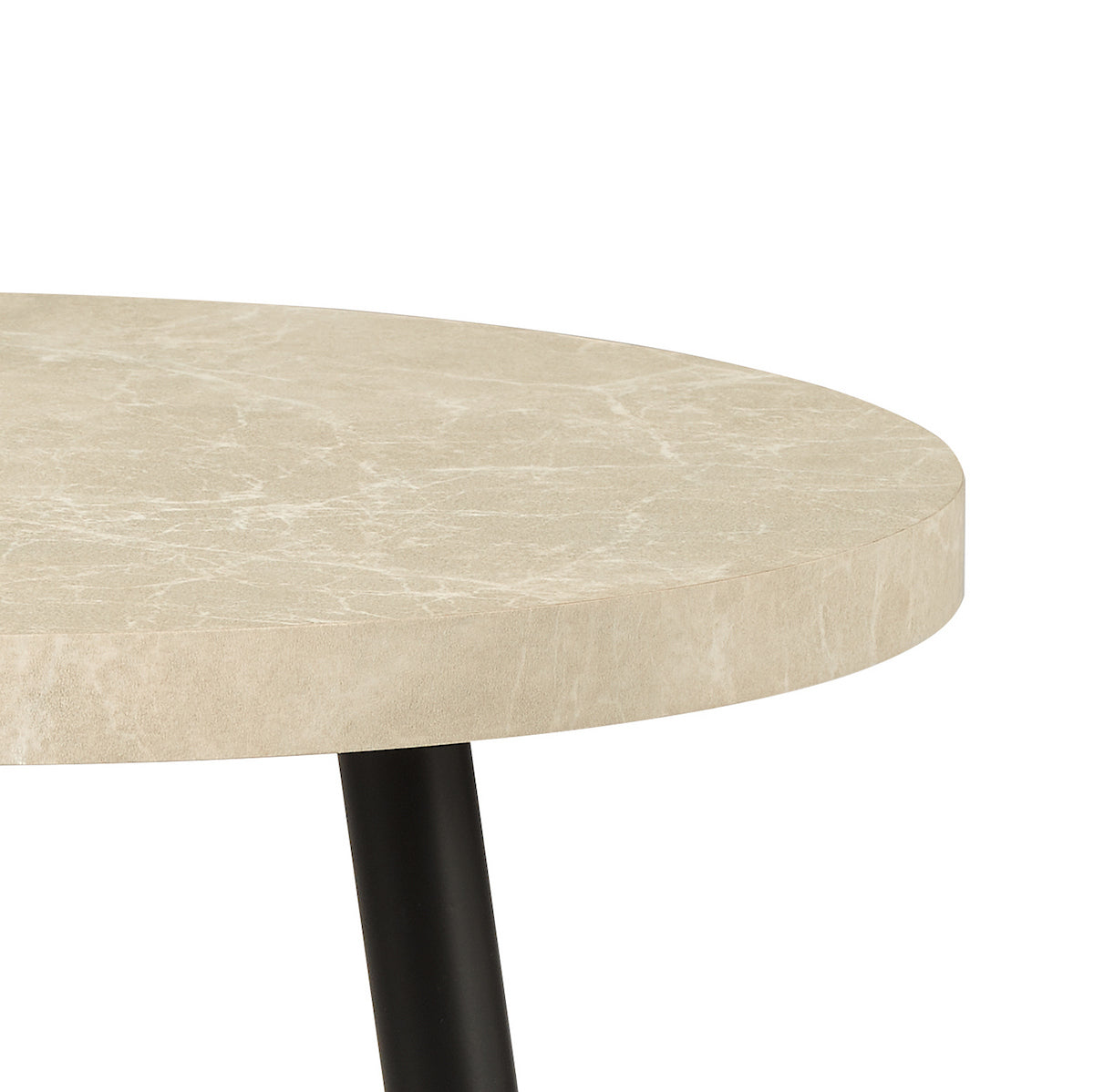Dar Nusa Side Table Grey Marble Effect and Matt Black