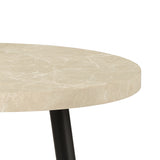 Dar Nusa Side Table Grey Marble Effect and Matt Black