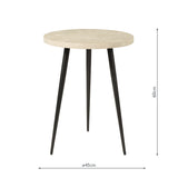 Dar Nusa Side Table Grey Marble Effect and Matt Black