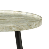 Dar Nusa Side Table Brown Stone Effect and Matt Black