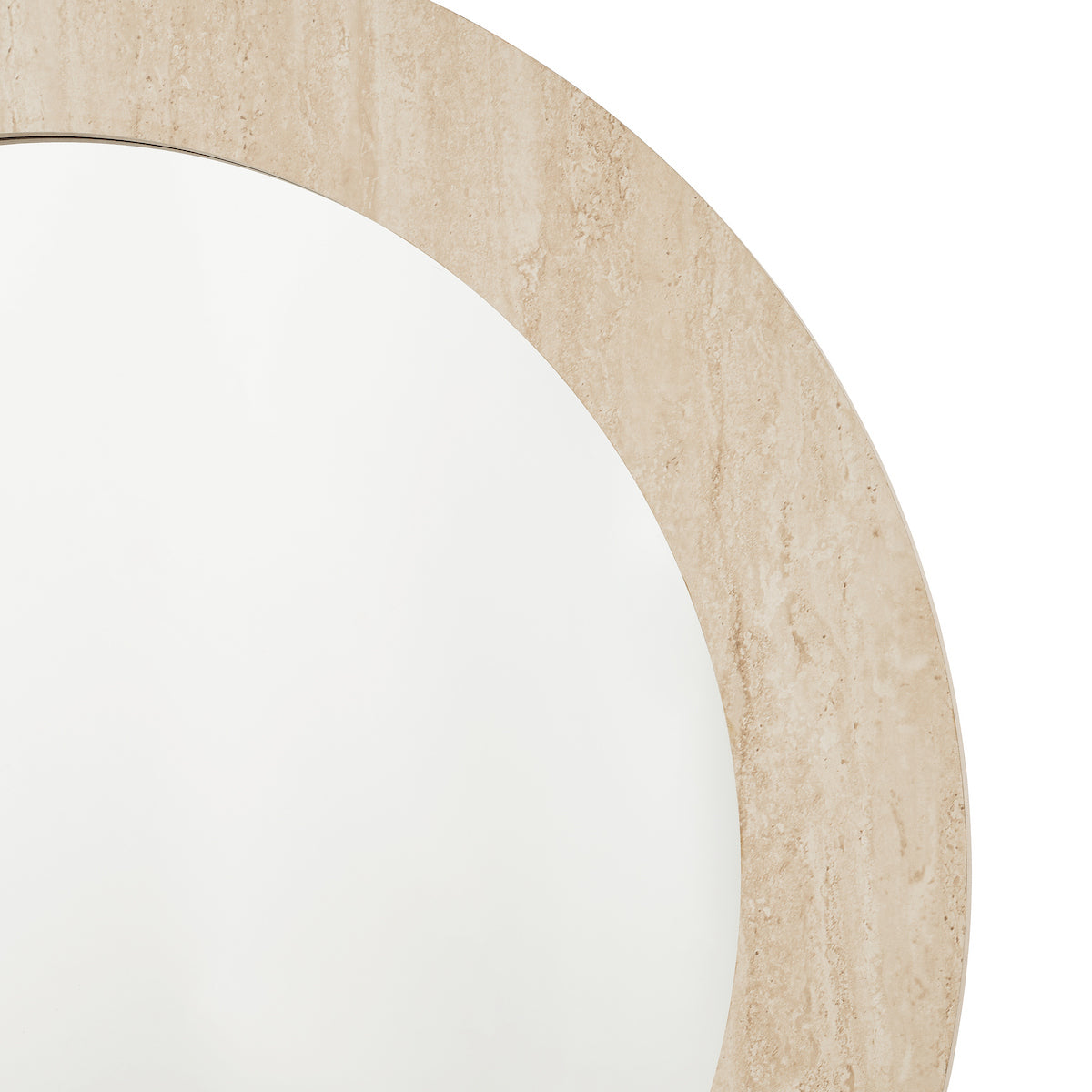 Dar Ioana Round Mirror Travertine Effect 80cm