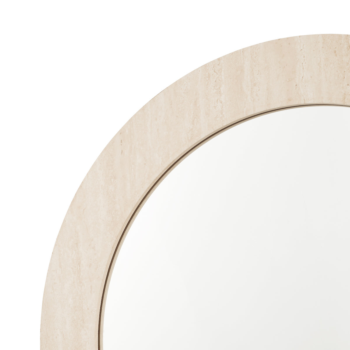 Dar Ioana Round Mirror Travertine Effect 80cm