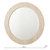 Dar Ioana Round Mirror Travertine Effect 80cm