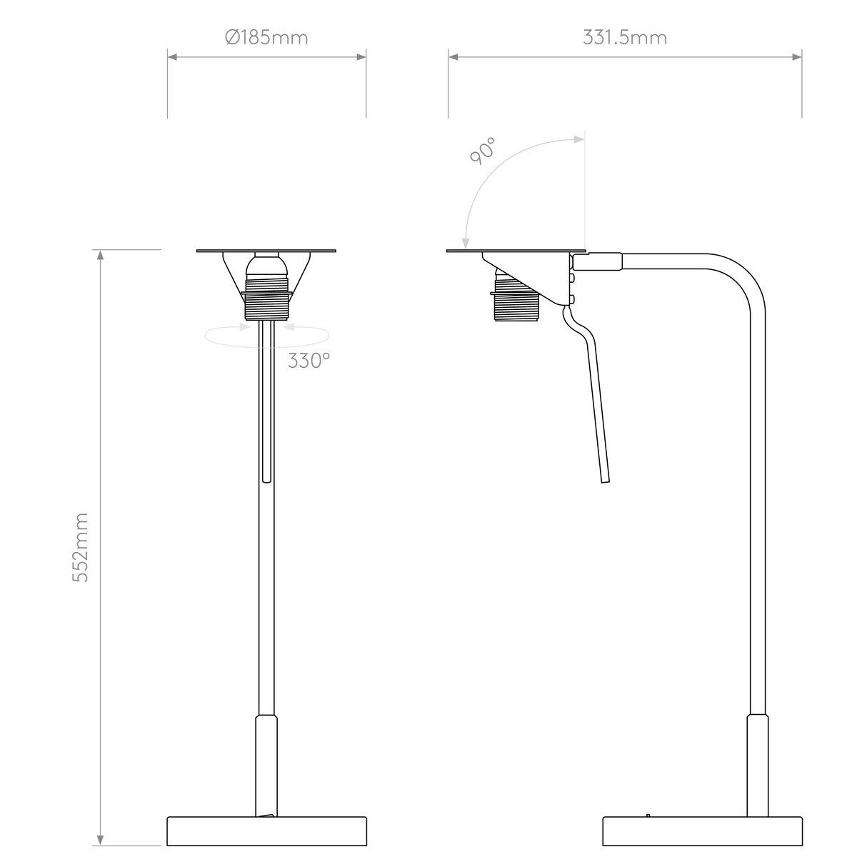 Astro Mitsu Table Base Matt Nickel Interior Table Light