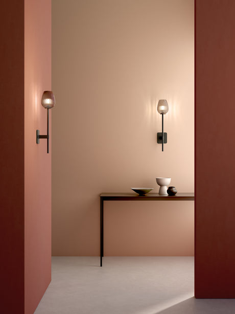 Astro Tacoma Tulip Ribbed Glass Smoke Lampshade Shade