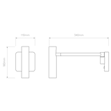 Astro Leda Swing Arm Matt Black Interior Reading Light Base